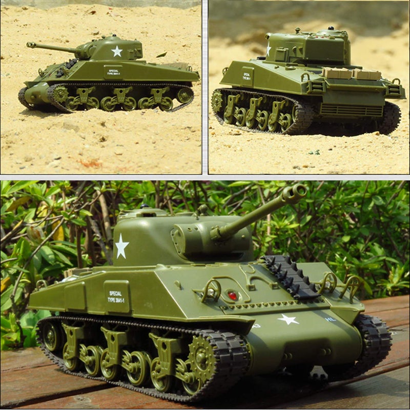 POCO DIVO Sherman M4A3 US Medium Tank RC IR Battle Panzer 2.4Ghz 1/30 Scale Model Military Vehicle w. Sound & Light - Image 4